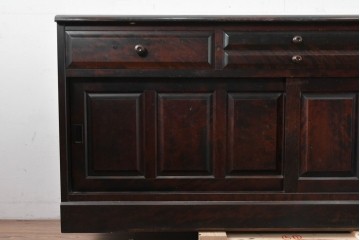 《天板取り付け加工費込み》中古　北海道民芸家具　カバ材　端正なフォルムのテレビボード　(R-087770)