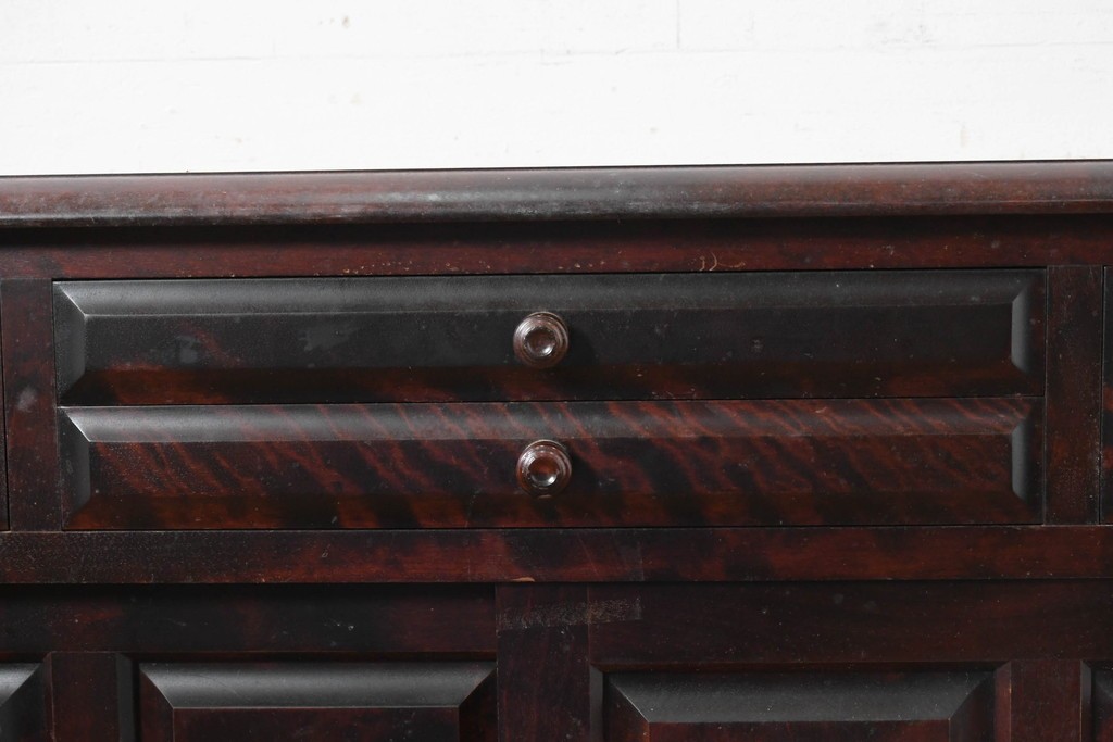 《天板取り付け加工費込み》中古　北海道民芸家具　カバ材　端正なフォルムのテレビボード　(R-087770)