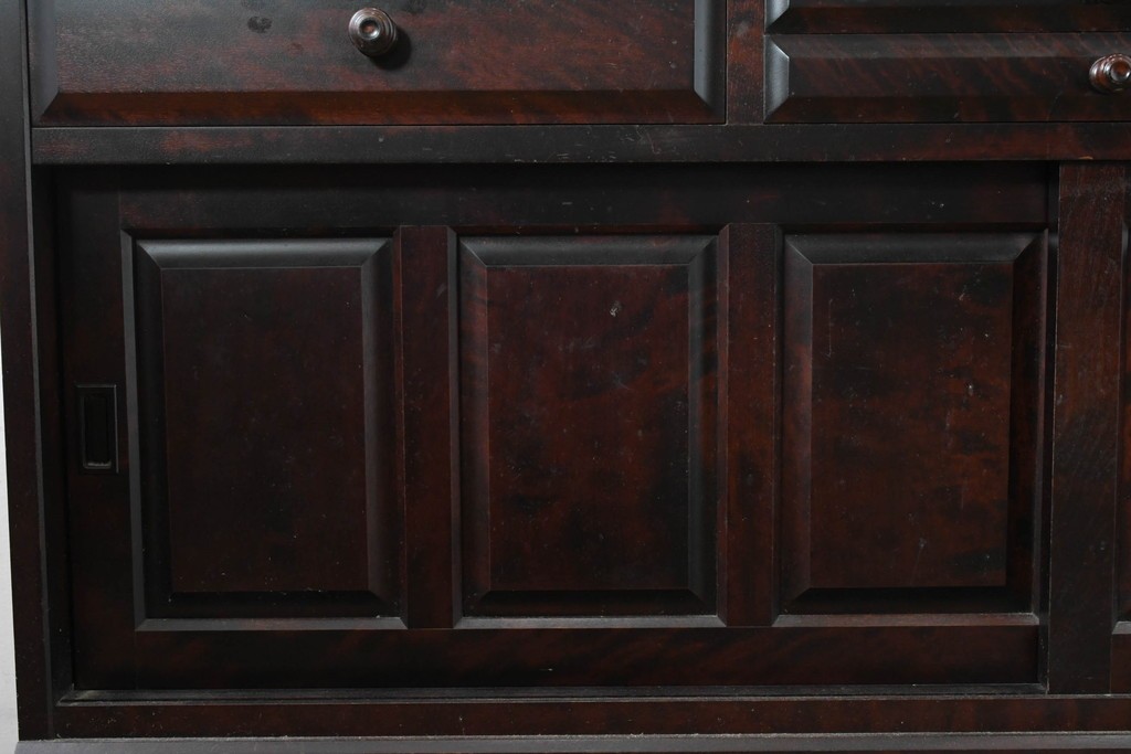 《天板取り付け加工費込み》中古　北海道民芸家具　カバ材　端正なフォルムのテレビボード　(R-087770)