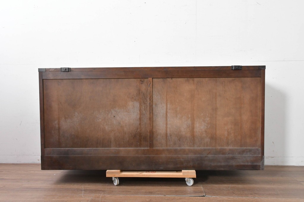 《天板取り付け加工費込み》中古　北海道民芸家具　カバ材　端正なフォルムのテレビボード　(R-087770)