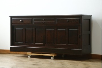 中古　北海道民芸家具　カバ材　端正なフォルムのテレビボード　(R-087770)
