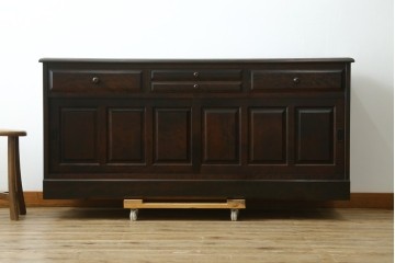 中古　北海道民芸家具　カバ材　端正なフォルムのテレビボード　(R-087770)