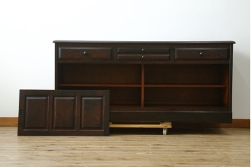 中古　北海道民芸家具　カバ材　端正なフォルムのテレビボード　(R-087770)