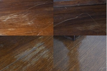 フランスアンティーク　ウォールナット材　豪華絢爛な彫刻装飾が目を惹くスライド天板付きミラーバックキャビネット　(R-087776)