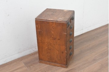 和製アンティーク　栓材　引き出し7杯のレトロなサイドチェスト　(R-087777)