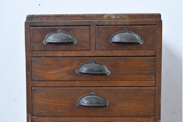 和製アンティーク　栓材　引き出し7杯のレトロなサイドチェスト　(R-087777)