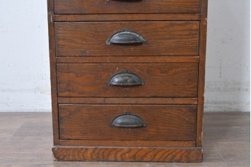 和製アンティーク　栓材　引き出し7杯のレトロなサイドチェスト　(R-087777)