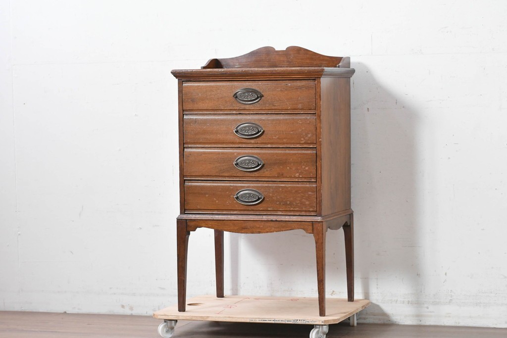 イギリスヴィンテージ　CHARLES JENNER & COMPANY　落ち着いた木味と軽やかさを感じる引き出し式のレコードケース　(R-087779)