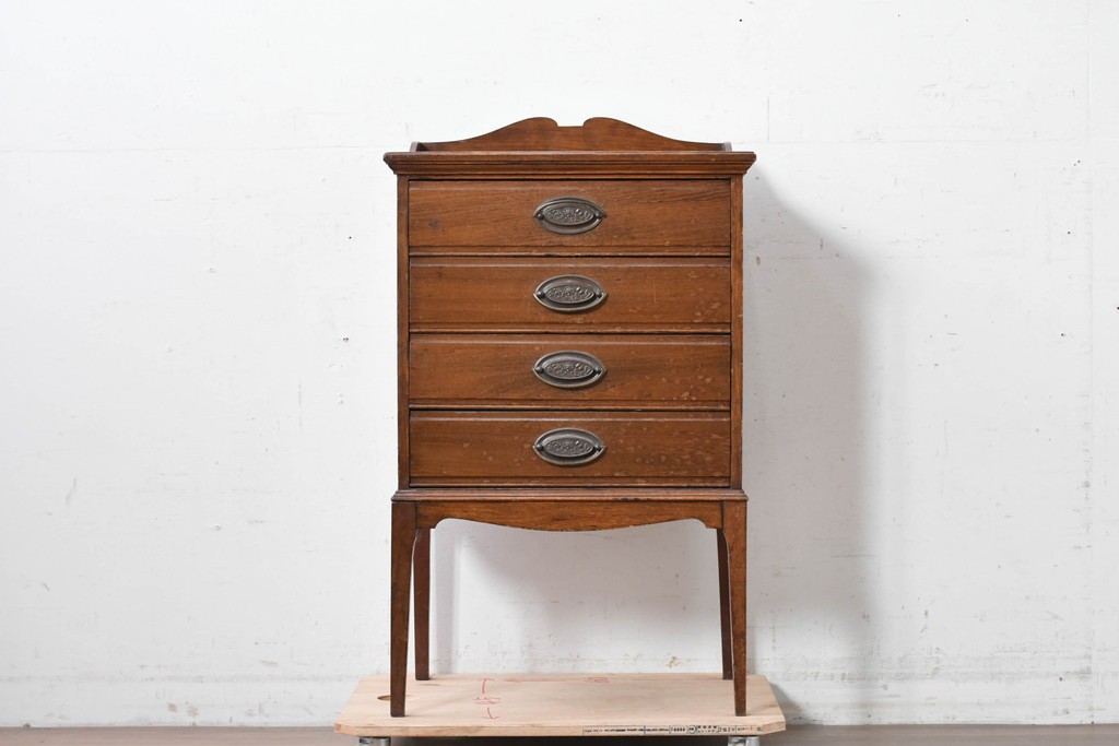 イギリスヴィンテージ　CHARLES JENNER & COMPANY　落ち着いた木味と軽やかさを感じる引き出し式のレコードケース　(R-087779)