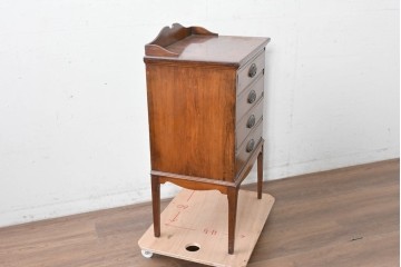 イギリスヴィンテージ　CHARLES JENNER & COMPANY　落ち着いた木味と軽やかさを感じる引き出し式のレコードケース　(R-087779)