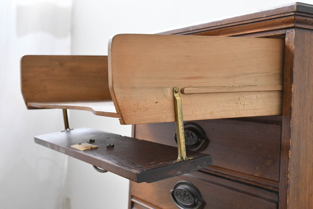 イギリスヴィンテージ　CHARLES JENNER & COMPANY　落ち着いた木味と軽やかさを感じる引き出し式のレコードケース　(R-087779)