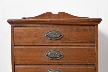 イギリスヴィンテージ　CHARLES JENNER & COMPANY　落ち着いた木味と軽やかさを感じる引き出し式のレコードケース　(R-087779)