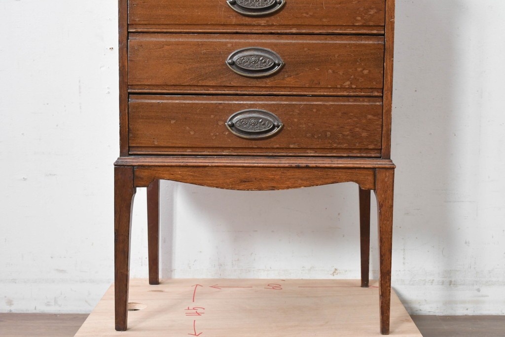 イギリスヴィンテージ　CHARLES JENNER & COMPANY　落ち着いた木味と軽やかさを感じる引き出し式のレコードケース　(R-087779)