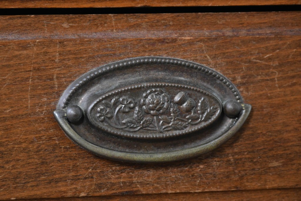 イギリスヴィンテージ　CHARLES JENNER & COMPANY　落ち着いた木味と軽やかさを感じる引き出し式のレコードケース　(R-087779)