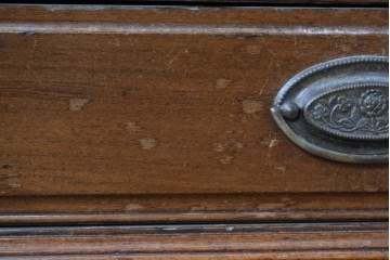 イギリスヴィンテージ　CHARLES JENNER & COMPANY　落ち着いた木味と軽やかさを感じる引き出し式のレコードケース　(R-087779)