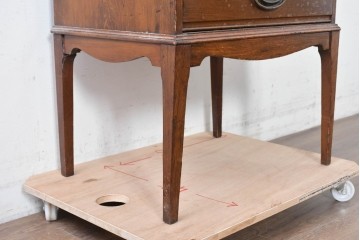 イギリスヴィンテージ　CHARLES JENNER & COMPANY　落ち着いた木味と軽やかさを感じる引き出し式のレコードケース　(R-087779)