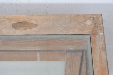 和製ヴィンテージ　楢(ナラ)材　素朴な風合いが魅力のガラスショーケース　(R-087781)