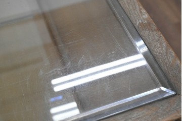 和製ヴィンテージ　楢(ナラ)材　素朴な風合いが魅力のガラスショーケース　(R-087781)