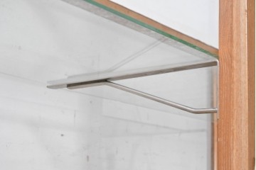 和製ヴィンテージ　楢(ナラ)材　素朴な風合いが魅力のガラスショーケース　(R-087781)