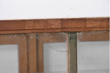 和製ヴィンテージ　楢(ナラ)材　味わい深い木肌が魅力のガラスショーケース　(R-087783)