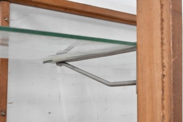 和製ヴィンテージ　楢(ナラ)材　味わい深い木肌が魅力のガラスショーケース　(R-087783)