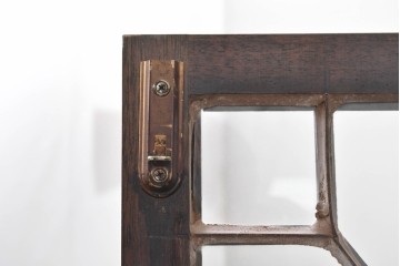 イギリスアンティーク　マホガニー材　幾何学模様のガラス扉が目を引く上品なブックケース　(R-087787)