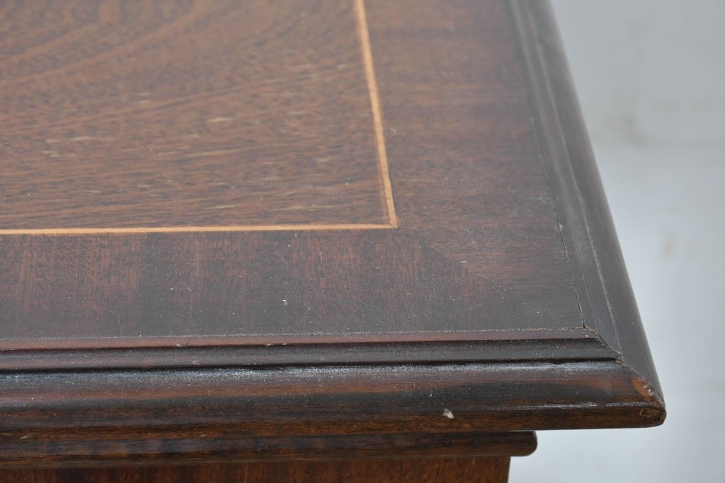 イギリスアンティーク　マホガニー材　幾何学模様のガラス扉が目を引く上品なブックケース　(R-087787)