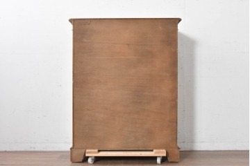 イギリスアンティーク　マホガニー材　幾何学模様のガラス扉が目を引く上品なブックケース　(R-087787)