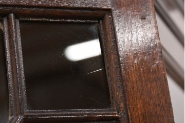 イギリスアンティーク　マホガニー材　幾何学模様のガラス扉が目を引く上品なブックケース　(R-087787)