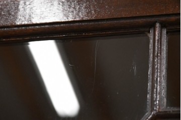 イギリスアンティーク　マホガニー材　幾何学模様のガラス扉が目を引く上品なブックケース　(R-087787)