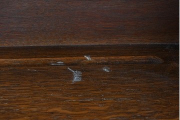 イギリスアンティーク　希少デザイン!!　オーク材　アーチトップ・ボウフロントデザインが魅力のオープンシェルフ　(R-087790)