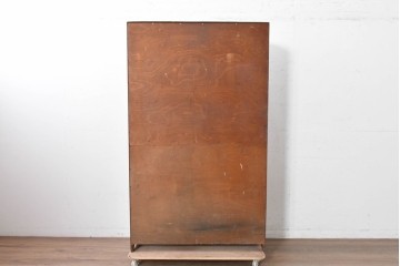 イギリスアンティーク　希少デザイン!!　オーク材　アーチトップ・ボウフロントデザインが魅力のオープンシェルフ　(R-087790)