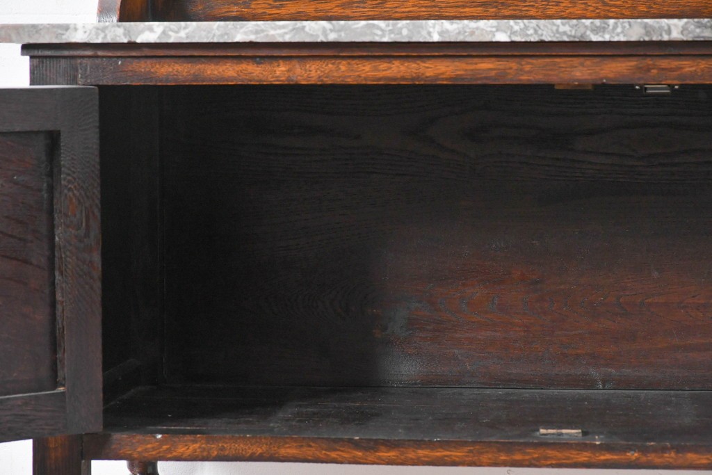 イギリスアンティーク　オーク材　バーリーシュガーツイストレッグが印象的なタオルハンガー付きのウォッシュスタンド　(R-087794)