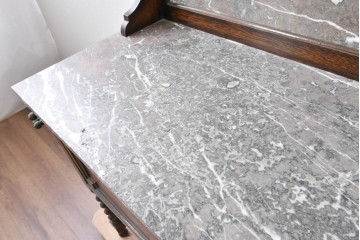 イギリスアンティーク　オーク材　バーリーシュガーツイストレッグが印象的なタオルハンガー付きのウォッシュスタンド　(R-087794)