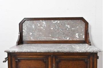 イギリスアンティーク　オーク材　バーリーシュガーツイストレッグが印象的なタオルハンガー付きのウォッシュスタンド　(R-087794)