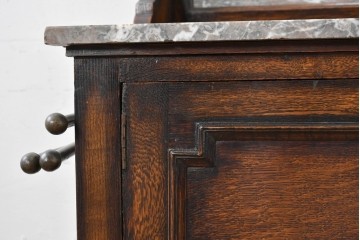 イギリスアンティーク　オーク材　バーリーシュガーツイストレッグが印象的なタオルハンガー付きのウォッシュスタンド　(R-087794)