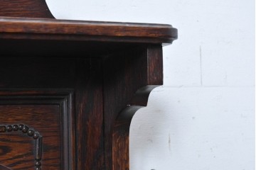 イギリスアンティーク　オーク材　クラシカルな彫刻入りのコールボックス　(R-087795)