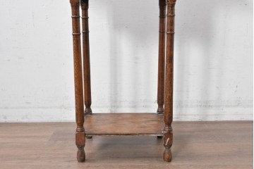 イギリスアンティーク　コンパクトで使い勝手の良い引き出し付きバタフライサイドテーブル　(R-087797)