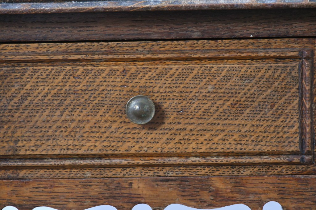 イギリスアンティーク　コンパクトで使い勝手の良い引き出し付きバタフライサイドテーブル　(R-087797)