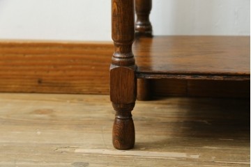 イギリスアンティーク　コンパクトで使い勝手の良い引き出し付きバタフライサイドテーブル　(R-087797)