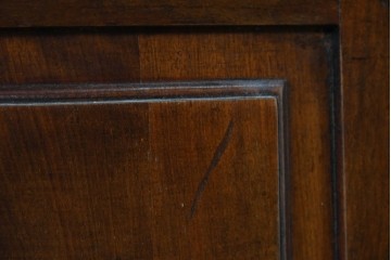 イギリスアンティーク　大理石天板　ウォールナット材　小振りサイズ　タイル装飾と透かし彫りが美しいウォッシュスタンド　(R-087802)