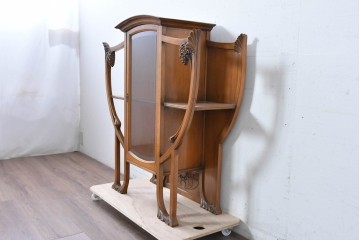 中古　美品　イタリア高級家具　メデア(Medea)　アールヌーヴォー様式　曲線美と彫刻装飾が際立つキャビネット　(R-087804)