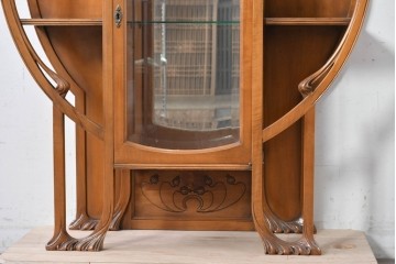 中古　美品　イタリア高級家具　メデア(Medea)　アールヌーヴォー様式　曲線美と彫刻装飾が際立つキャビネット　(R-087804)