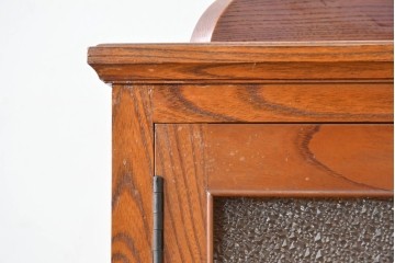 和製アンティーク　上手物!　高級品　欅(ケヤキ)材　上質な杢目が目を引く古い洋館のコーナーキャビネット　(R-087806)