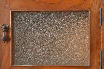 和製アンティーク　上手物!　高級品　欅(ケヤキ)材　上質な杢目が目を引く古い洋館のコーナーキャビネット　(R-087806)