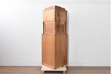 和製アンティーク　上手物!　高級品　欅(ケヤキ)材　上質な杢目が目を引く古い洋館のコーナーキャビネット　(R-087806)