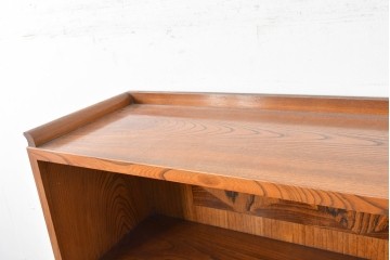 和製アンティーク　上手物!　高級品　欅(ケヤキ)材　パーケットリーが映えるモダンデザインが素敵な古い洋館の本箱　(R-087807)