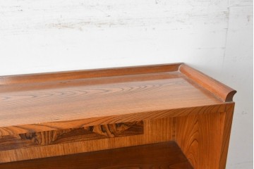 和製アンティーク　上手物!　高級品　欅(ケヤキ)材　パーケットリーが映えるモダンデザインが素敵な古い洋館の本箱　(R-087807)