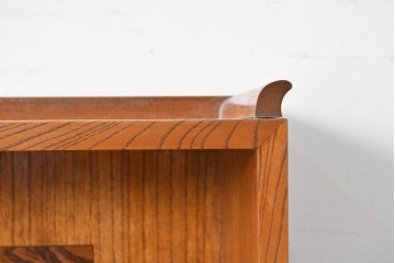 和製アンティーク　上手物!　高級品　欅(ケヤキ)材　パーケットリーが映えるモダンデザインが素敵な古い洋館の本箱　(R-087807)