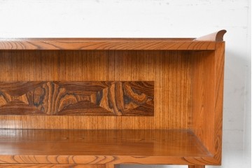 和製アンティーク　上手物!　高級品　欅(ケヤキ)材　パーケットリーが映えるモダンデザインが素敵な古い洋館の本箱　(R-087807)